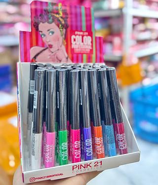 Delineador Colorido Pink 21 Cores separar que estevem disponíveis