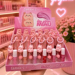 Lip Gloss com Chaveiro Sarah’s Cores separar que estevem disponível