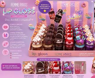 LIP GLOSS FEMME PARIS CORES SEPARAR QUE ESTEVEM DISPONIVEIS ( FOTO ILUSTRATIVAS )