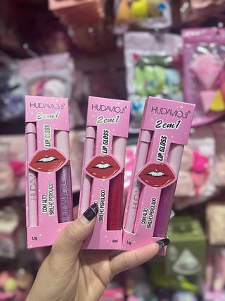 Lip gloss + Lapis Contorno 2 em 1 Hudamoji ( Cor Sortido )