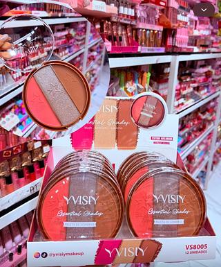 PALETA DE ILUMINADOR BLUSH E CONTORNO YVISIY