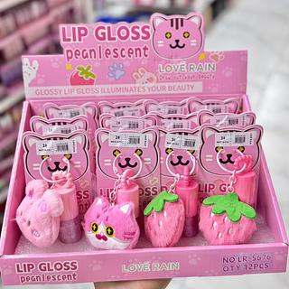 Lip Gloss Com Chaveiro LOVE RAIN Cores separar que estevem disponíveis