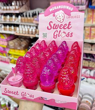 Lip Gloss Moranguinho Febella Cores separar que estevem disponíveis