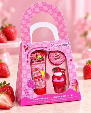 KIT HIDRATANTE E LIP GLOSS E LIP BALM MISS FON