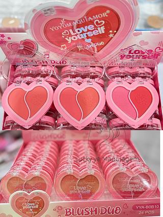 Blush Duo Yoyomaquiamor Cores separar que estevem disponíveis