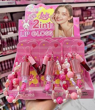 Lip Gloss Com Chaveiro APCKFLEE Cores separar que estevem disponíveis