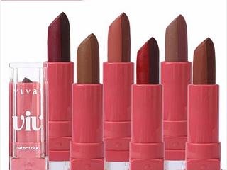 Batom Cremoso Duo viv vivai Cores separar que estevem disponível