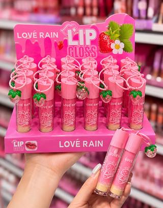 Lip Gloss com chaveiro Love Rain