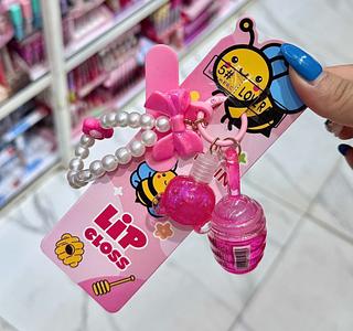 Lip Gloss Com chaveiro Love rain cores separar que estevem disponíveis