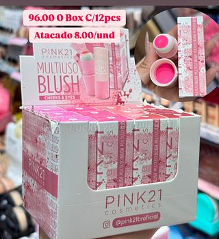Blush com esponja pink 21 ( Cor Sortido )