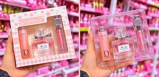 Kit perfume lip gloss e lip balm