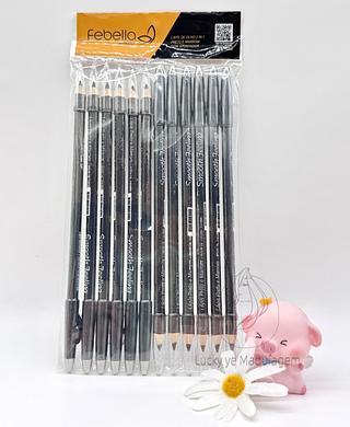 Lápis de olho preto e Marrom com apontador Febella