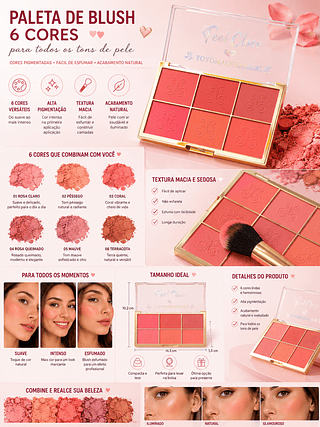 PALETA DE BLUSH YOYOMAQUIAMOR CORES SEPARAR QUE ESTEVEM DISPONIVEIS (FOTO ILUSTRATIVO)