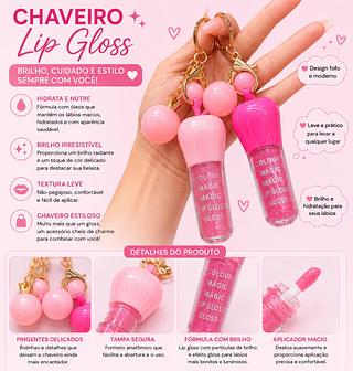 Lip Gloss Com Chaveiro Cocofleur Cores separar que estevem disponível ( Foto Ilustrativa)
