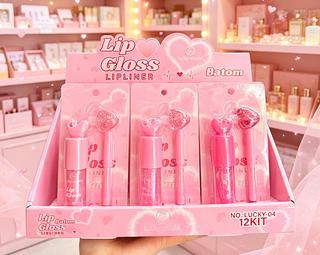 Lip gloss + Lapis Labial Lucky Model Cores separar que estevem disponível