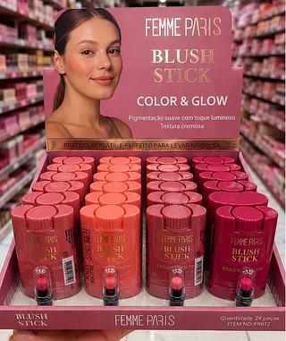 BLUSH EM BASTÃO FEMME PARIS CORES SEPARAR QUE ESTEVEM DISPONIV