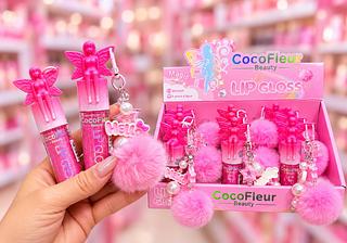 LIP GLOSS COM CHAVEIRO COCOFLEUR CORES SEPARAR QUE ESTEVEM DISPONOVEIS