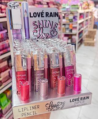 Lip gloss + Lapis Labial Love Rain Cores separar que estevem disponíveis