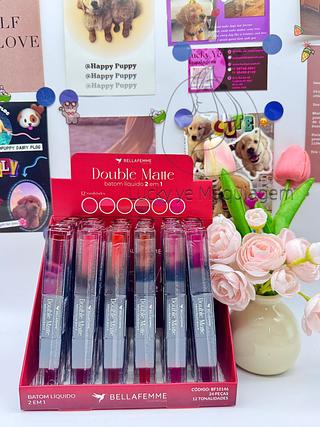Batom líquido 2 em 1 Dpuble Matte Bellafemme