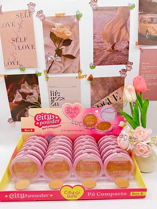 Pó compacto City Girls Box A Cores separar que estevem disponível