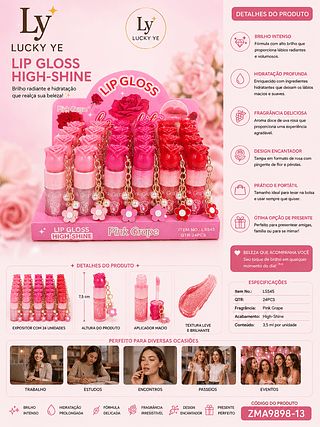 Lip Gloss Com Chaveiro Pink Grape (FOTO ILUSTRATIVA )