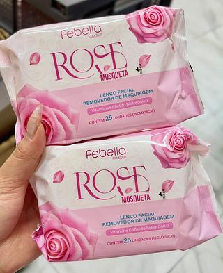 LENÇO REMOVEDOR DE MAQUIAGEM ROSA MOSQUETA FEBELLA