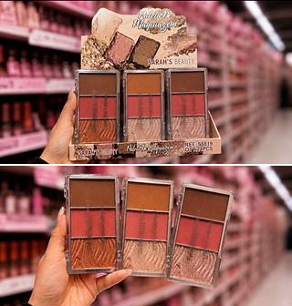 PALETA DE ILUMINADOR BLUSH CONTORNO SARA'S BEAUTY CORES SEPARAR QUE ESTEVEM DISPONIVEIS