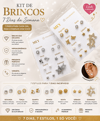 Kit Brincos dourado /Prata separar que estevem disponível