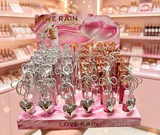 LIP GLOSS COM CHAVEIRO LOVE RAIN CORES SEPARAR QUE ESTEVEM DISPONIVEIS
