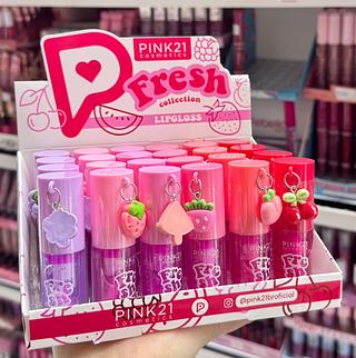 LIP GLOSS FRESH PINK 21 CORES SEPARAR QUE ESTEVEM DISPONIVEIS