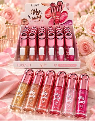 Lip gloss com brilho pink 21 ( Cores separar que estevem dispomniveis ) VALIDADE 10/2027