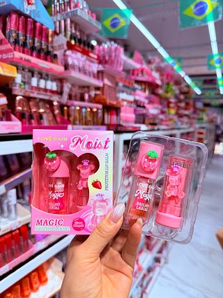 KIT LIP GLOSS E LIP BALM LOVE RAIN