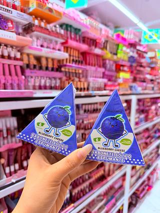 SABONETE SÓLIDO ESPUMANTE BLUEBERRY COM REDE HELLO MINI