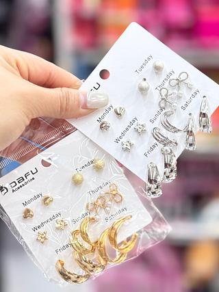 Kit Brincos Dourado e Prata modelos separar que estevem disponível