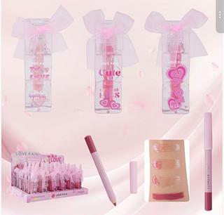 LIP GLOSS COM LAPIS DE BOCA LOVE RAIN CORES SEPARAR QUE ESTEVEM DISPONIVEIS