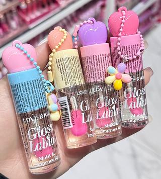Lip gloss love Rain Cores separar que estevem disponível
