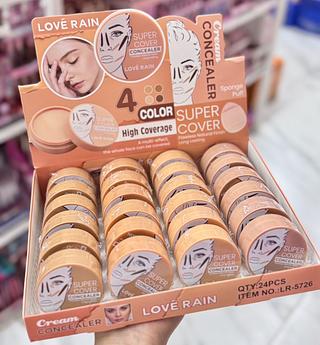Corretivo cremoso com esponja Love Rain Cores separar que estevem disponíveis
