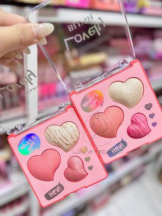Paleta de blush s iluminador Lovely Yoyomaquiagem