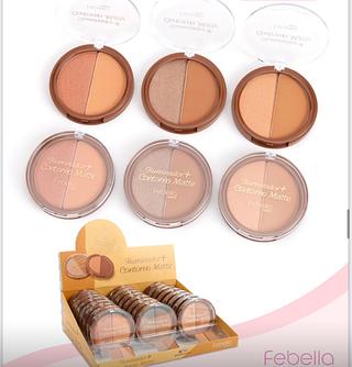 Contorno e iluminador febella Cores separar que estevem disponiveis