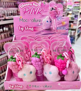 Lip Gloss Com chaveiro Mocoallure Cores separar que estevem disponíveis