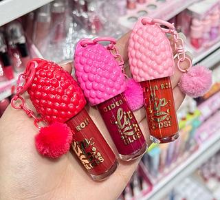 LIP GLOSS COM CHAVEIRO QOIDEN ROSE CORES SEPARAR QUE ESTEVEM DISPONIVEIS