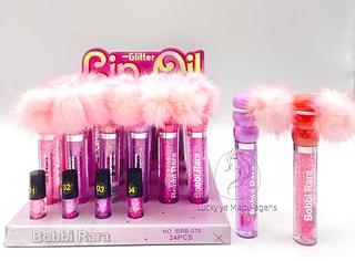 Lip Gloss Glitter com Pom Pom Bobbi Rara cores separar que estevem disponiveis