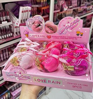 Lip Gloss Com chaveiro Love Rain cores separar que estevem disponível