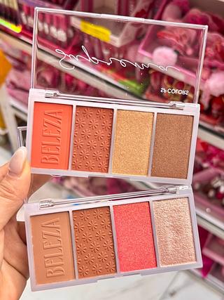 PALETA BLUSH CONTORNO ILUMINADOR SP COLORS