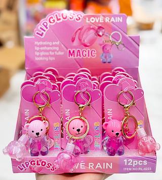 Lip Gloss Com Chaveiro Love Rain