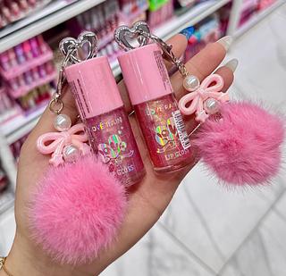 Lip gloss Com chaveiro Love Rain